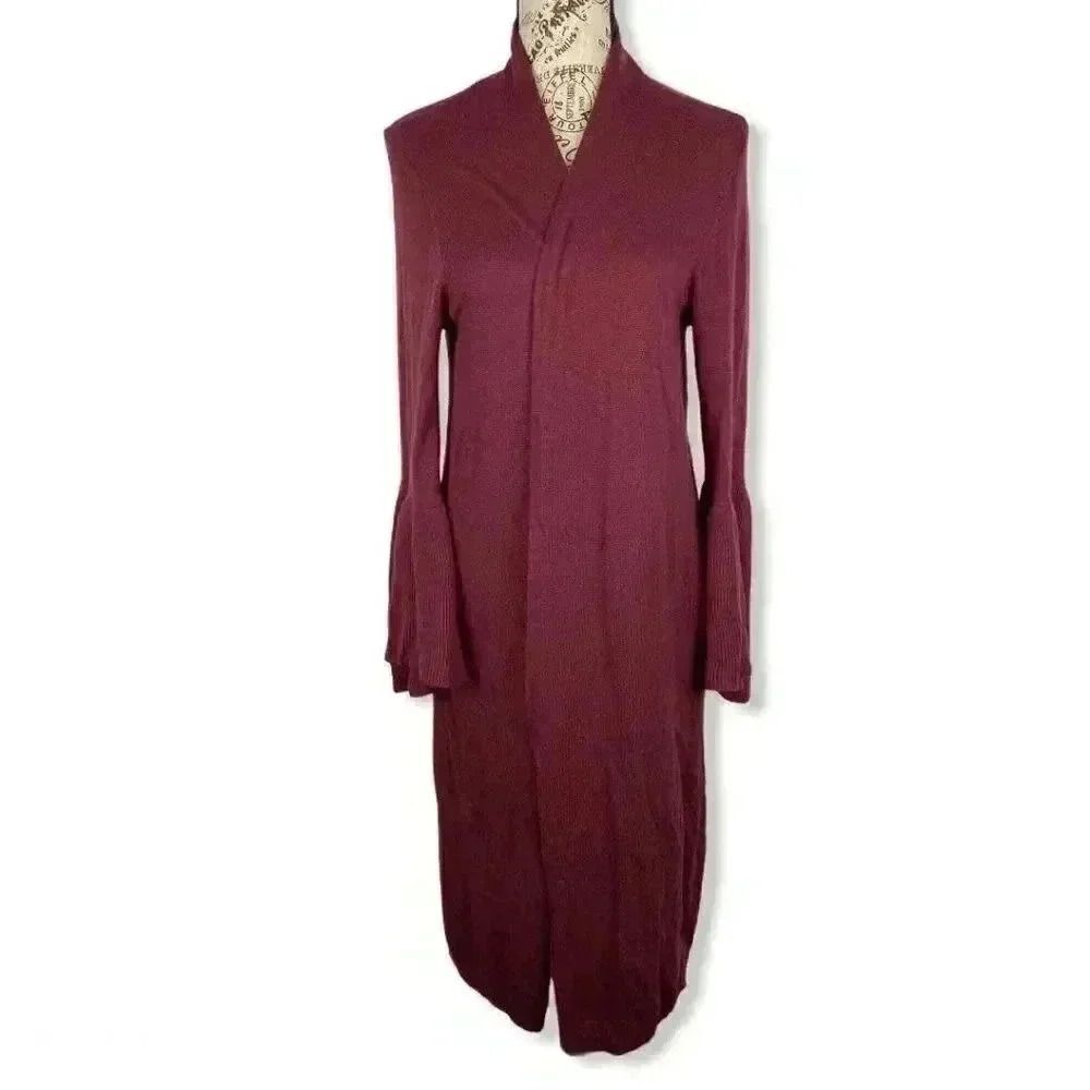 Leith- Maroon long cardigan- S